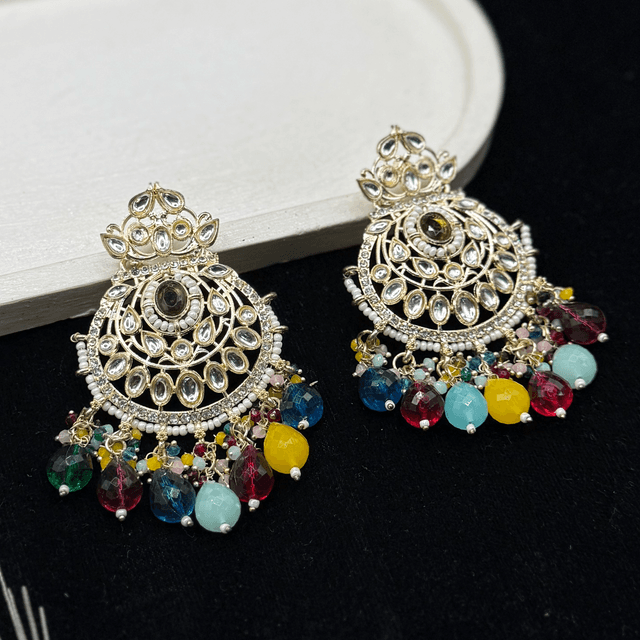 Multi Color Kundan Chandbali hover