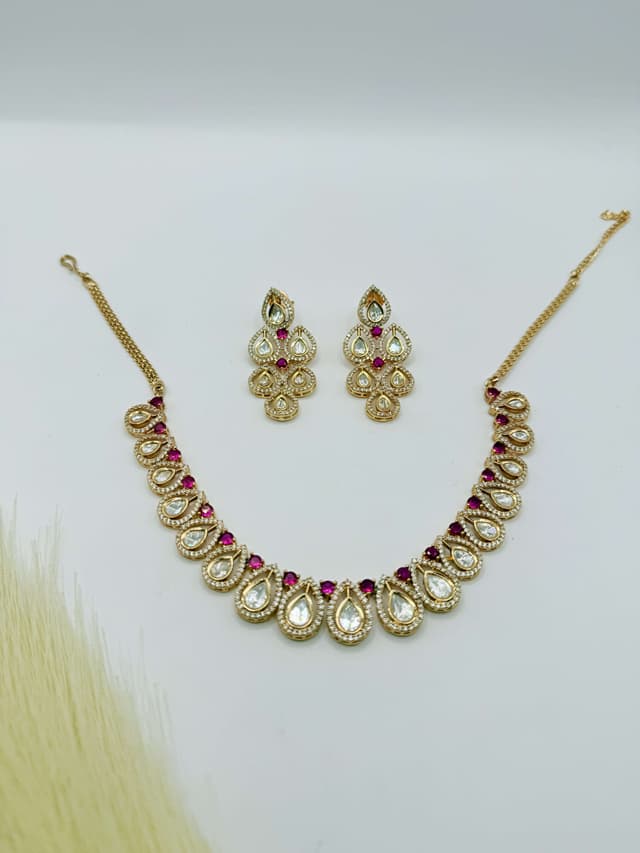 Festive Glow Ruby Kundan Set