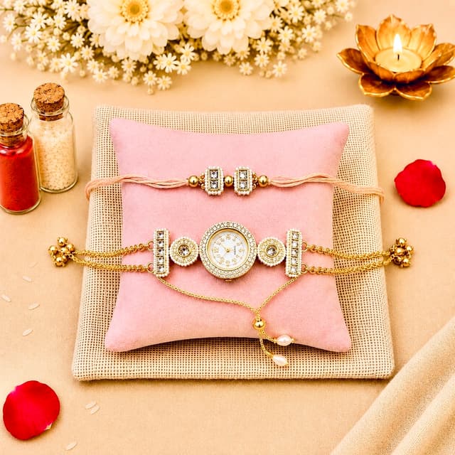 Kashmiri Watch & Rakhi Combo                                                                               