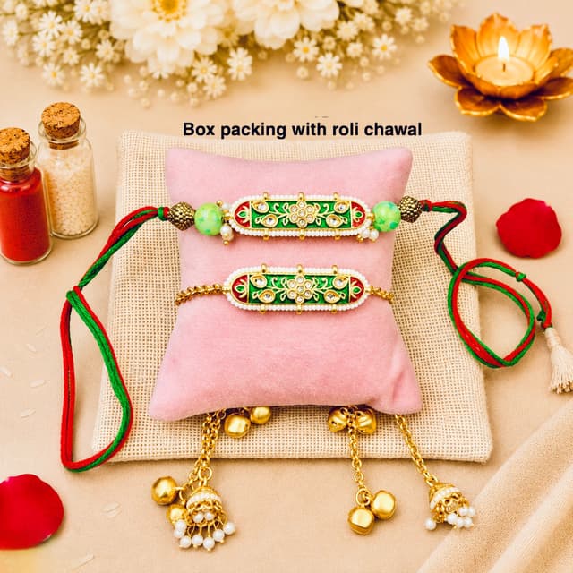 Designer Bhai-Bhabhi Rakhi Set hover