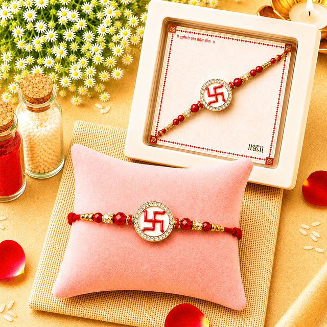 Auspicious Swastik Designer Rakhi