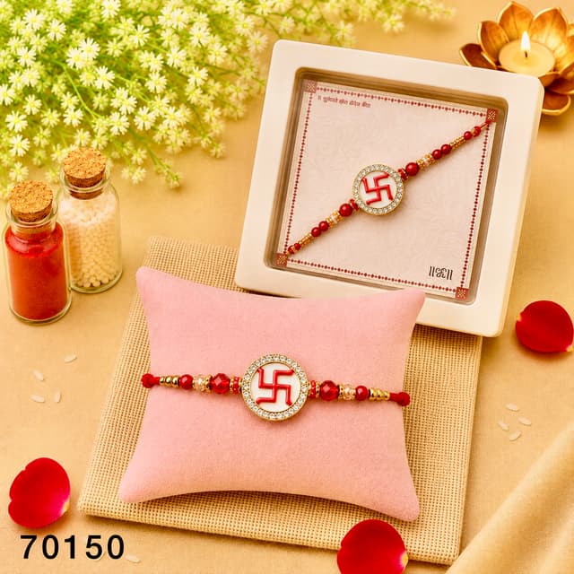 Auspicious Swastik Designer Rakhi hover