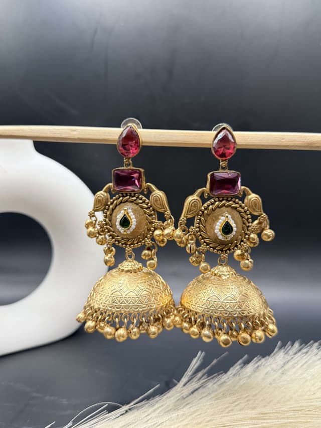 Peacock Jhumka hover